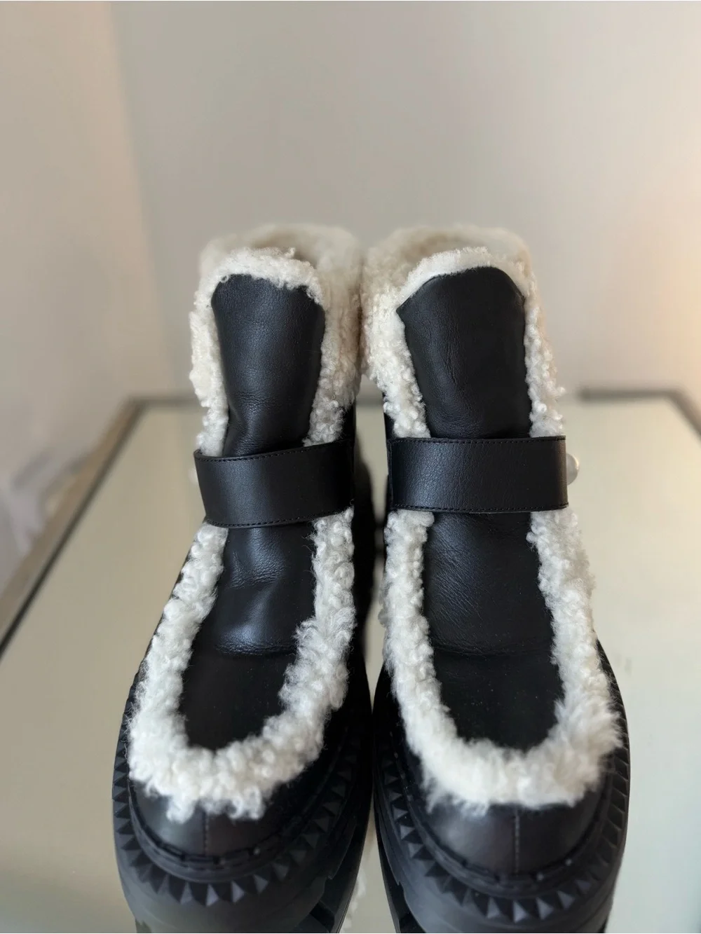 New Jimmy Choo Shea shearling-lined leather ankle boots $1,450 41